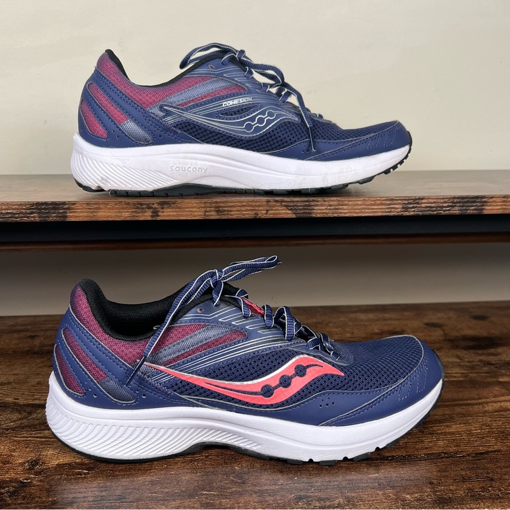 Saucony Cohesion‎ S10703-18 navy/pink sneakers running shoes women's 9